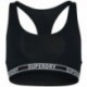 TOP SUPERDRY W3110357A CROP MIT MULTILOGO BLACK