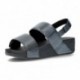 FITFLOP MINA TEXTURIERTE GLITZ SANDALEN BLACK