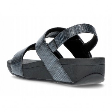 FITFLOP MINA TEXTURIERTE GLITZ SANDALEN BLACK