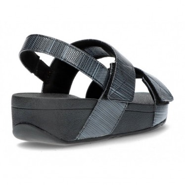 FITFLOP MINA TEXTURIERTE GLITZ SANDALEN BLACK