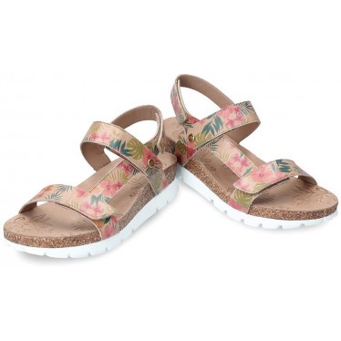 SANDALEN PANAMA JACK SELMA TROPICAL FLORAL_TAUPE