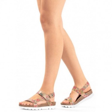 SANDALEN PANAMA JACK SELMA TROPICAL FLORAL_TAUPE