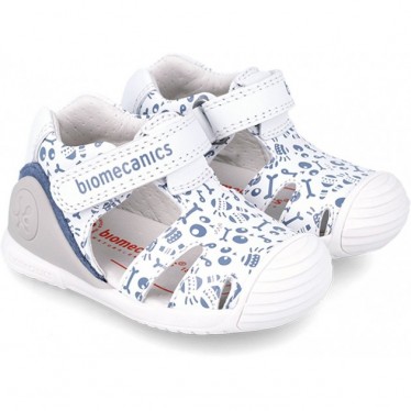 BIOMECANICS FIRST STEPS BEDRUCKTE SANDALE 242128 BLANCO