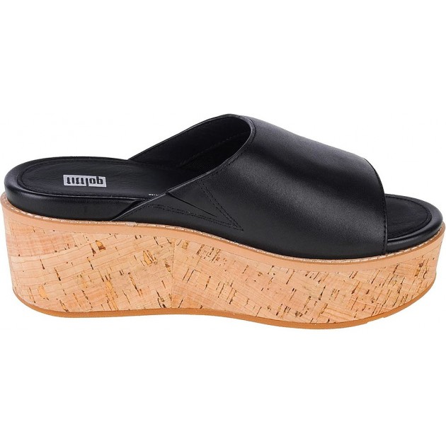 SANDALEN FITFLOP ELOISE CORK WRAP LTHR WG SLIDE FT5 BLACK SANDALEN FITFLOP ELOISE CORK WRAP LTHR WG SLIDE FT5 BLACK