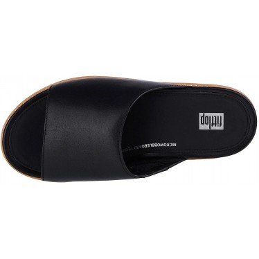 SANDALEN FITFLOP ELOISE CORK WRAP LTHR WG SLIDE FT5 BLACK