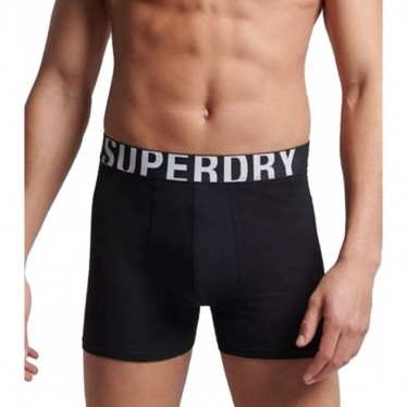 SUPERDRY BOXER M3110340A LOGO DOPPELPACK BLACK