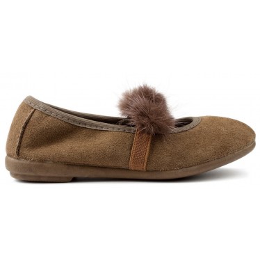 VULLADI BALLERINAS KÖNNEN WILDLEDER-POMPOMS SPLITTEN 1405 MARRON