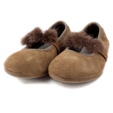 VULLADI BALLERINAS KÖNNEN WILDLEDER-POMPOMS SPLITTEN 1405 MARRON