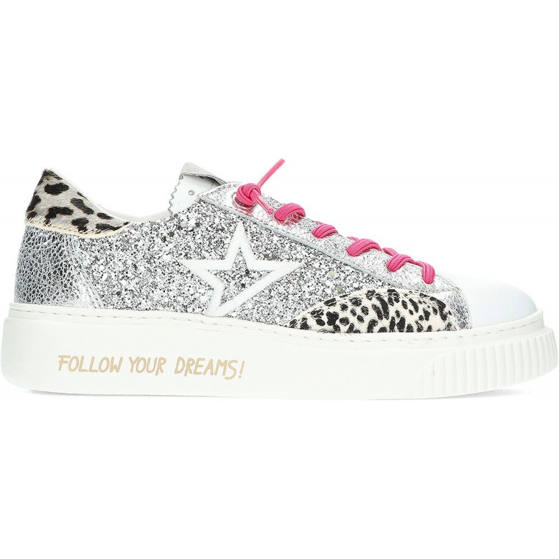 CETTI GLITZER-SNEAKERS C1342 PLATA