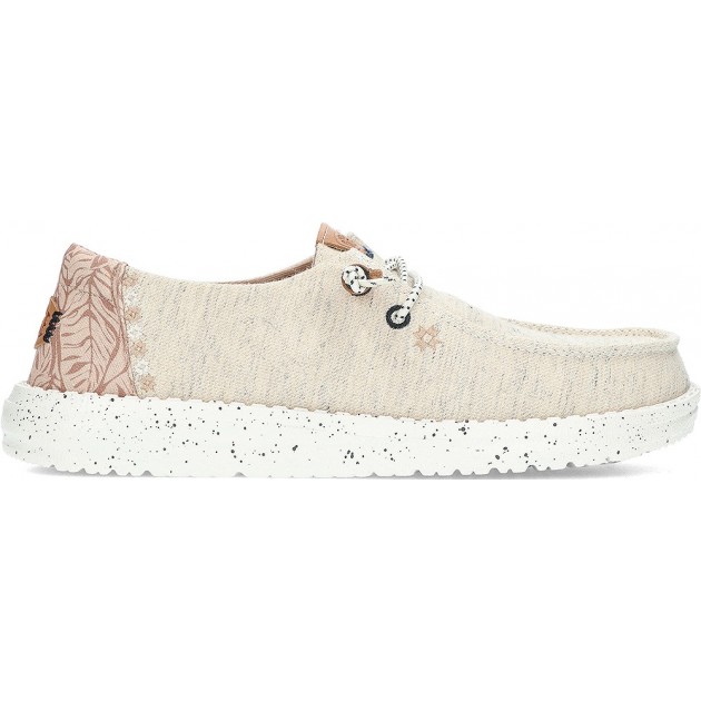 DUDE WENDY HEATHERED SLUB TROPICAL LOAFERS 40753 WHITE DUDE WENDY HEATHERED SLUB TROPICAL LOAFERS 40753 WHITE