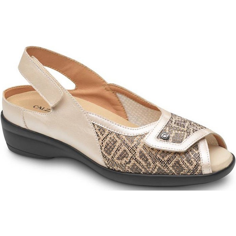 CALZAMEDI 0800 ORTHOPÄDISCHE SANDALEN MIT ELASTISCHER FLASK-ZEHE BEIGE
