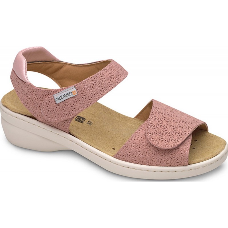 ORTHOPÄDISCHE SANDALEN CALZAMEDI 0781 RÜCKENPOLSTERUNG ROSA