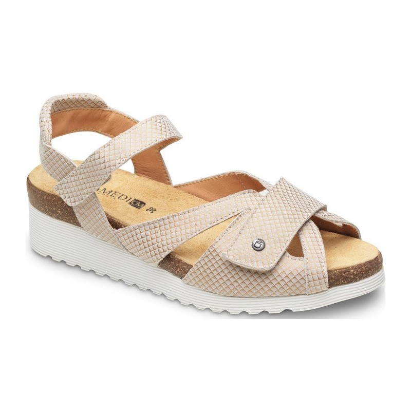 ORTHOPÄDISCHE SANDALEN CALZAMEDI 0804 VOLLSTÄNDIGE ÖFFNUNG BEIGE