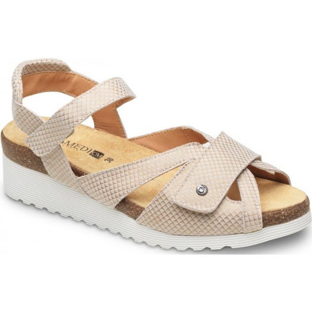 ORTHOPÄDISCHE SANDALEN CALZAMEDI 0804 VOLLSTÄNDIGE ÖFFNUNG BEIGE