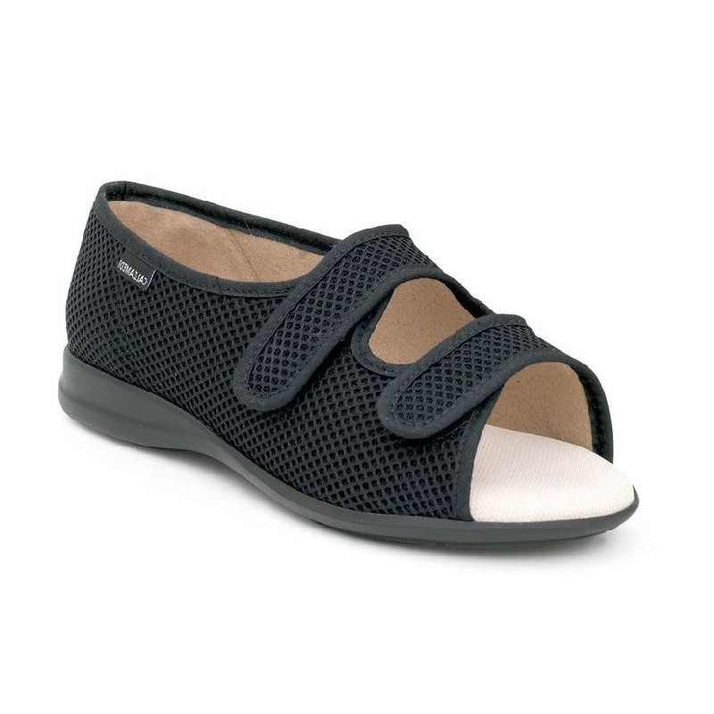 CALZAMEDI offenen Klett orthopädische Sandale NEGRO