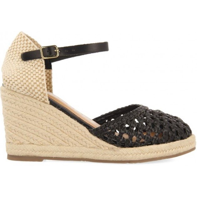 GIOSEPPO 72281 Serignan geflochtene Ledersandalen NEGRO