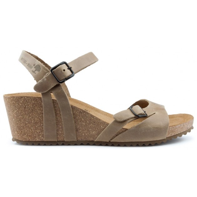 INTERBIOS W komfortablen Keil Sandalen BEIGE INTERBIOS W komfortablen Keil Sandalen BEIGE