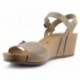 INTERBIOS W komfortablen Keil Sandalen BEIGE