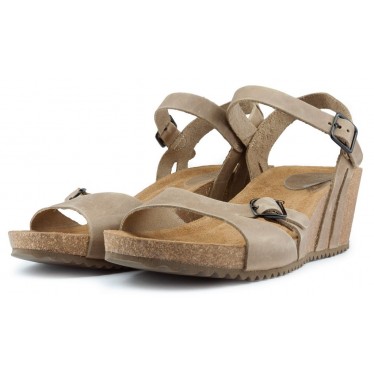 INTERBIOS W komfortablen Keil Sandalen BEIGE