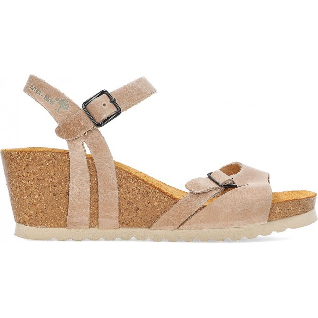 INTERBIOS W komfortablen Keil Sandalen BEIG INTERBIOS W komfortablen Keil Sandalen BEIG