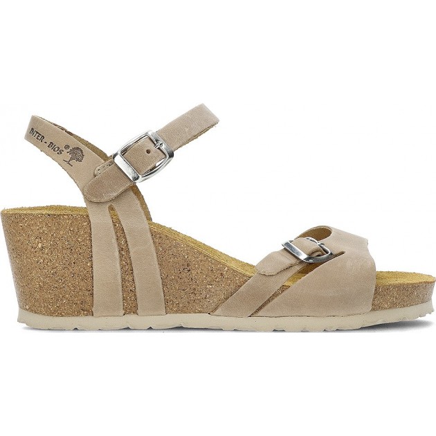 INTERBIOS W komfortablen Keil Sandalen BEIG_PLATA INTERBIOS W komfortablen Keil Sandalen BEIG_PLATA