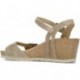 INTERBIOS W komfortablen Keil Sandalen BEIG_PLATA