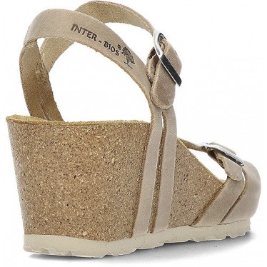 INTERBIOS W komfortablen Keil Sandalen BEIG_PLATA