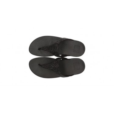 LULU KRISTALLVERZIERTE FITFLOP-SANDALEN BLACK