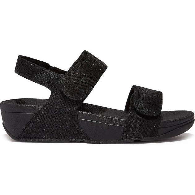 SANDALEN FITFLOP LULU ADJ SHIMMERLUX GA2 ALL_BLACK