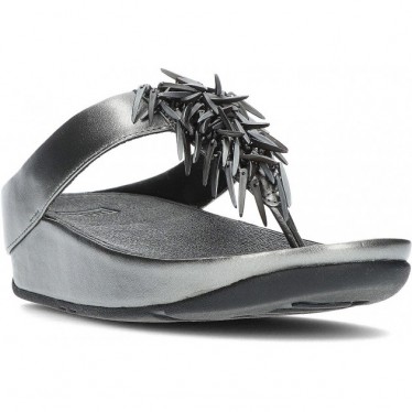 FitFlop HI7 Rumba Metallic-Sandalen mit Perlen PEWTER_BLACK