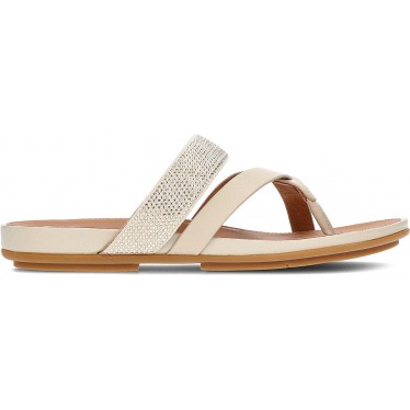 FitFlop HO5 Gracie Crystal Ledersandalen BEIGE