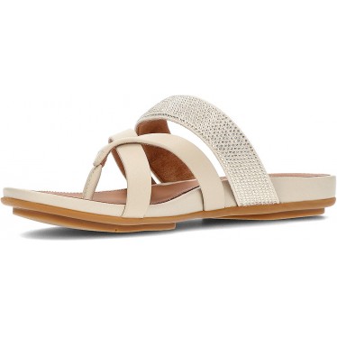 FitFlop HO5 Gracie Crystal Ledersandalen BEIGE