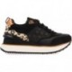 Gioseppo 64339 Skien Sneakers mit Animal-Print NEGRO