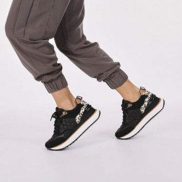 Gioseppo 64339 Skien Sneakers mit Animal-Print NEGRO