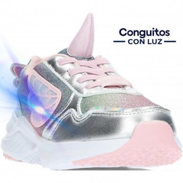 CONGUITOS 261018 Mädchen-Sneaker mit Lichtern UNICORN_SILVER