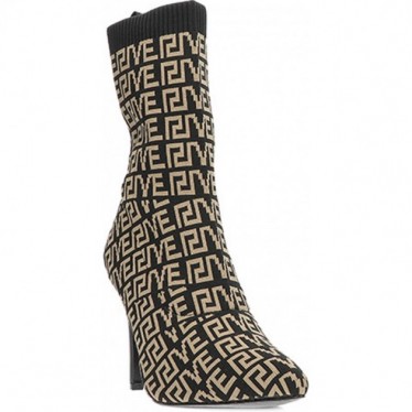 EXE SHOES Damenstiefelette garda521 gestrickt BLACK_BEIGE