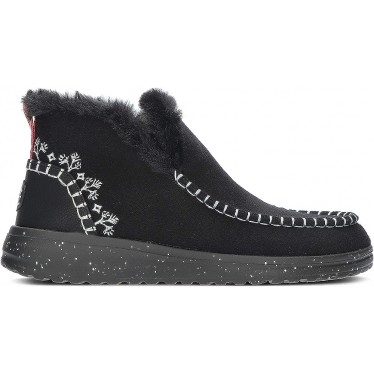 DUDE DENNY STIEFEL AUS FAUX-SHEARLING 40208 BLACK