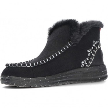 DUDE DENNY STIEFEL AUS FAUX-SHEARLING 40208 BLACK