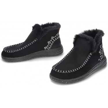 DUDE DENNY STIEFEL AUS FAUX-SHEARLING 40208 BLACK
