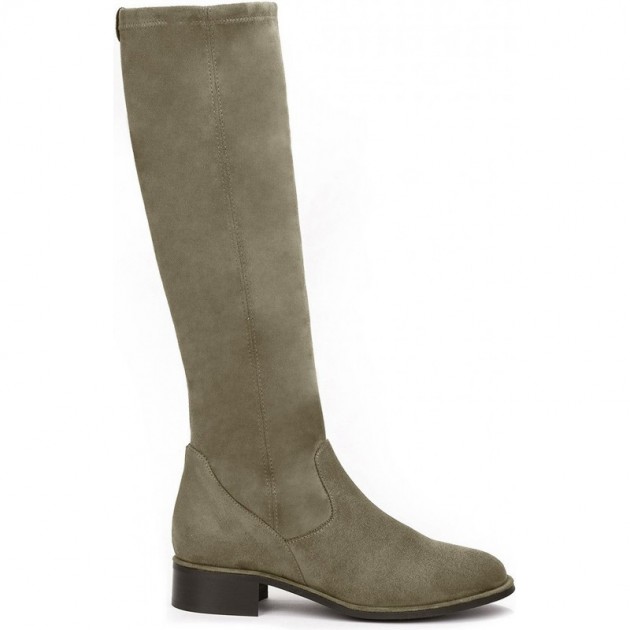 Hohe Stiefel für Damen von PEDRO MIRALLES 28161 Stretch-Wildleder TAUPE