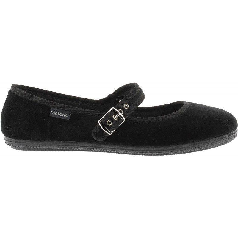 Ballerina VICTORIA Oda Mercedes Samt 104913 NEGRO
