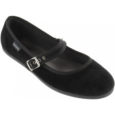 Ballerina VICTORIA Oda Mercedes Samt 104913 NEGRO
