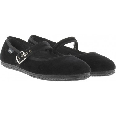 Ballerina VICTORIA Oda Mercedes Samt 104913 NEGRO