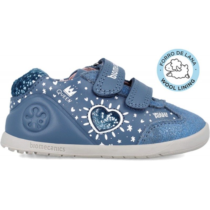 Biomecanics Mädchen-Sneaker 241163 Herz PETROL_LANA_FB