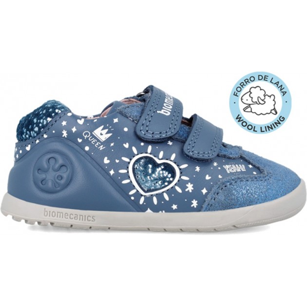 Biomecanics Mädchen-Sneaker 241163 Herz PETROL_LANA_FB
