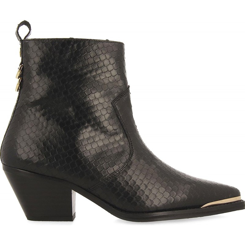 GIOSEPPO SMYRNA Lederstiefeletten im Cowboy-Stil 73230 NEGRO