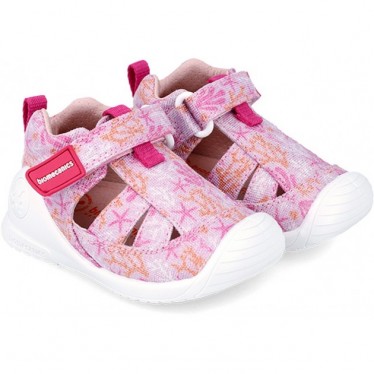 BIOMECANICS BEDRUCKTE CANVAS-SANDALE 242181-A LILA