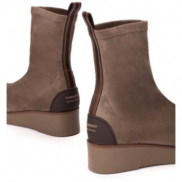 Damenstiefel von PEDRO MIRALLES 26425 Stretch-Wildleder TAUPE