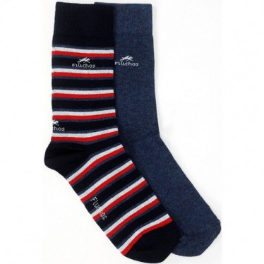LANGE BLUMIGE SOCKEN CA0009 NAVY_RED