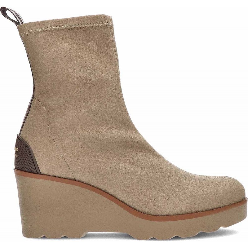 Damenstiefel PEDRO MIRALLES 26475 Stretch-Wildleder TAUPE